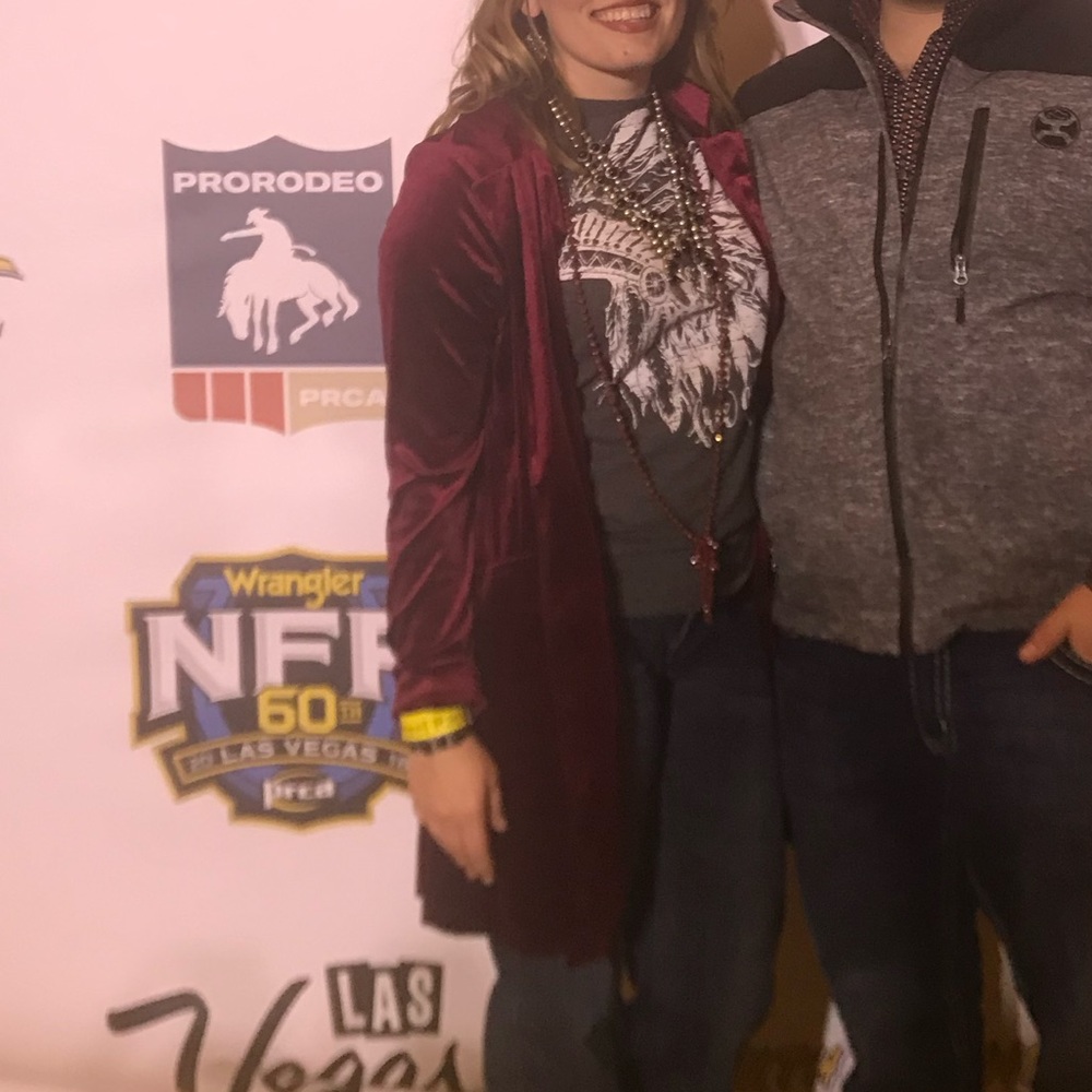 Burgundy velvet duster